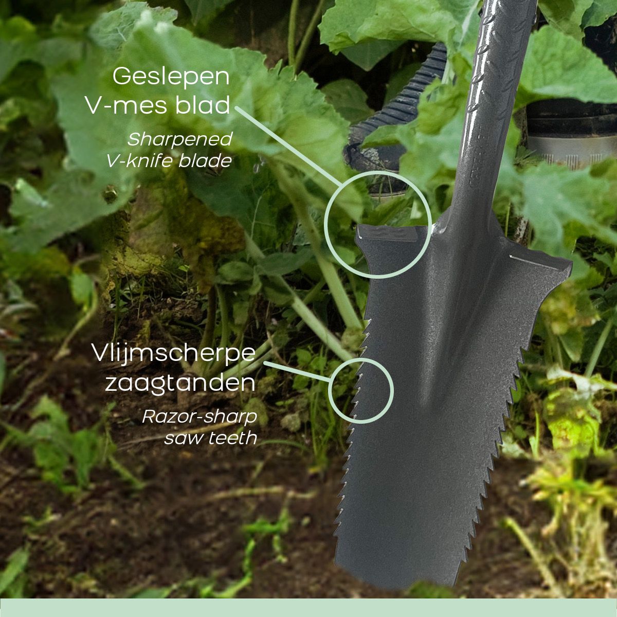 Pelle de jardin - Désherbeur anti-racines