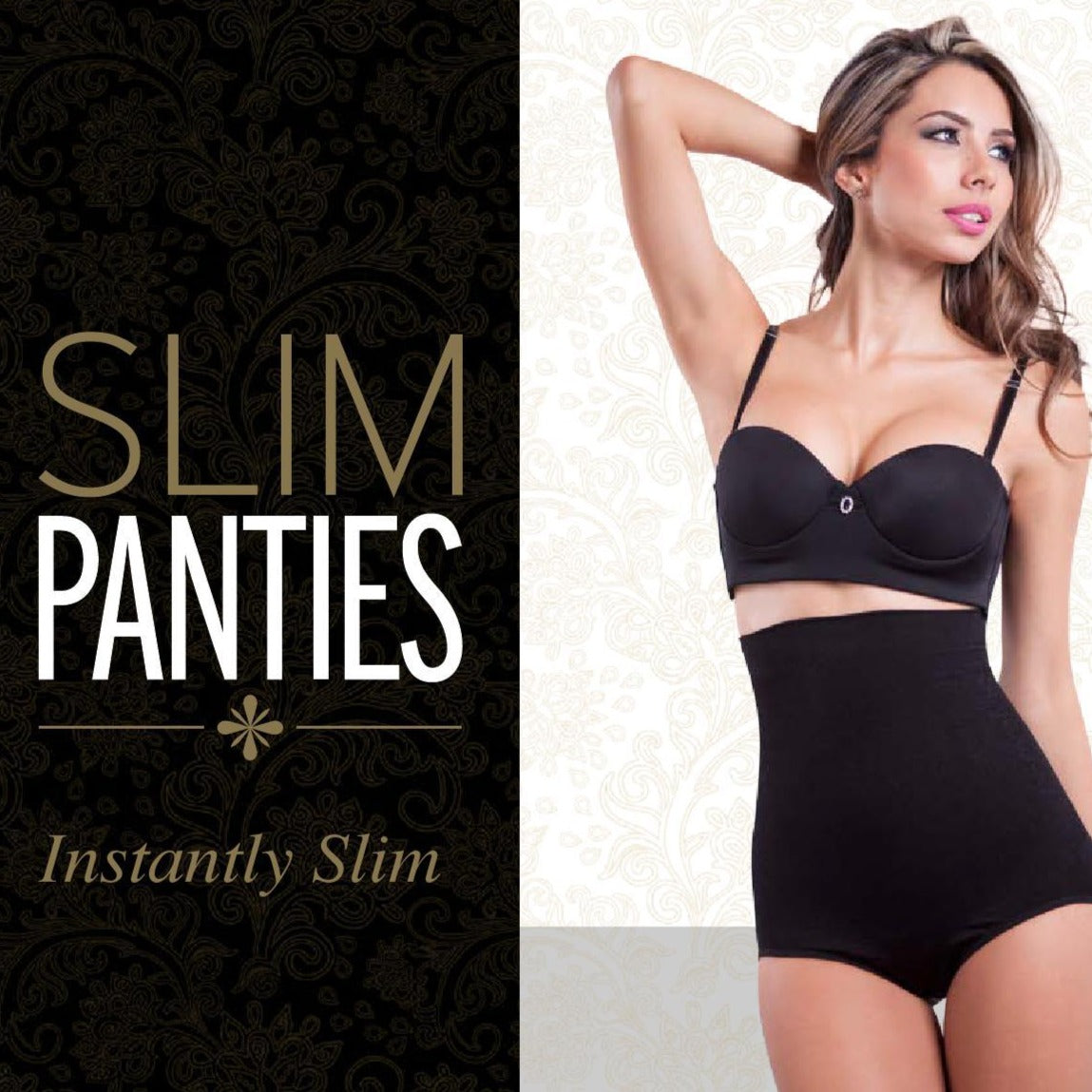 SLIM PANTIES CONTROL BLACK + NUDE SMALL